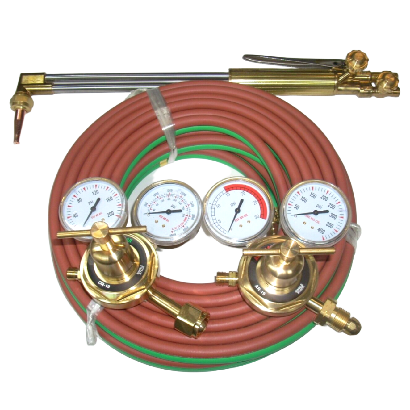 Victor style 21" Acetylene Cutting Torch Kit w 50' Grade T Hose 90 Degree