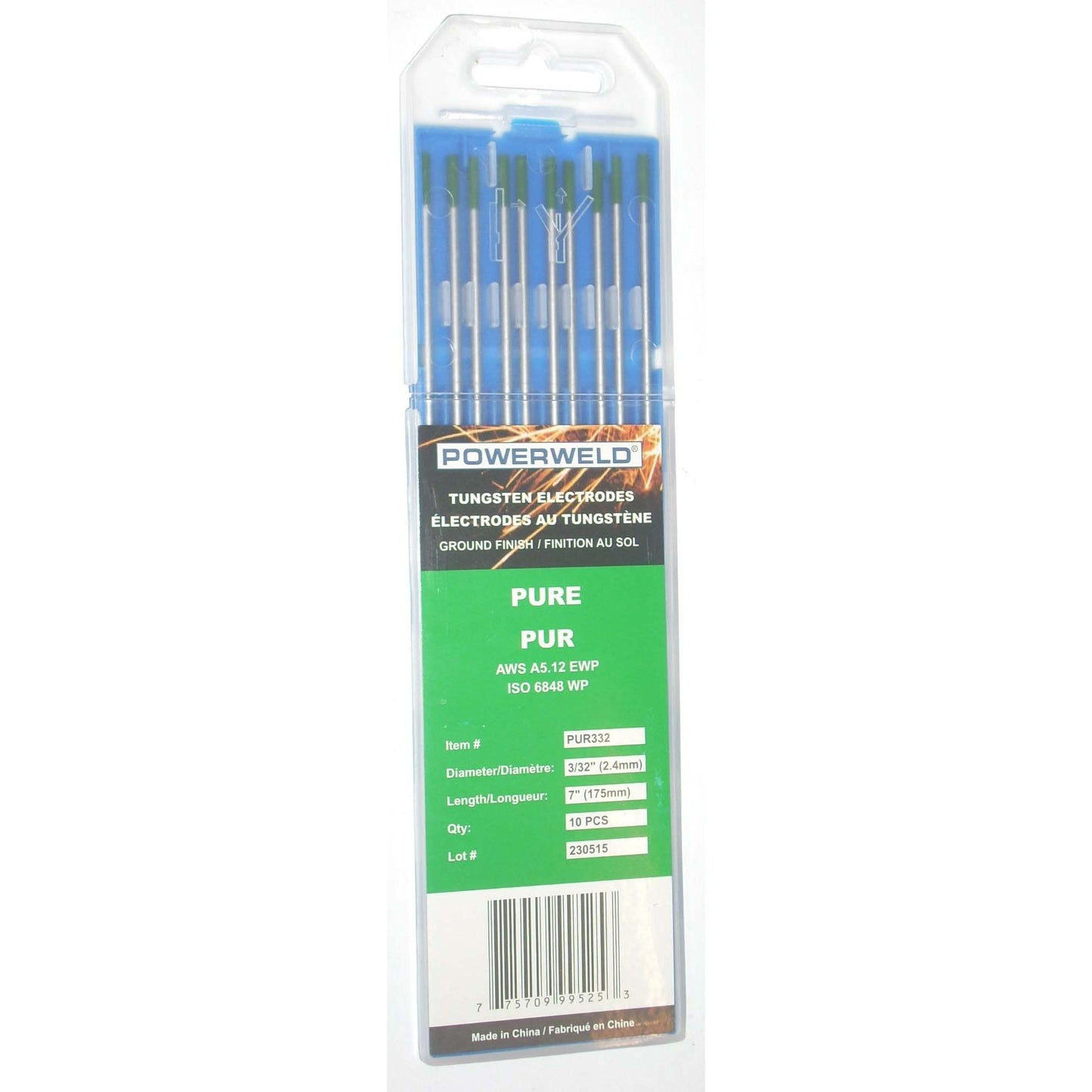 Powerweld 3/32 x 7 Pure Tungsten Tig Welding Rods 10 pk