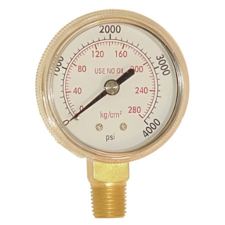 2 inch Oxygen High Pressure Gauge - ATL Welding Supply