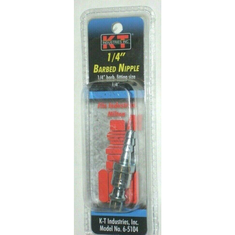 KT Industries 6-5104 Fits Milton 1/4" Barbed Nipple to 1/4" Air Fitting