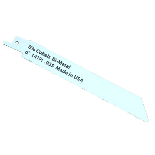 5 Reciprocating Saw Blades 6" Long 14 TPI .035 Thick 8% Cobalt Bi-Metal USA Made - ATL Welding Supply