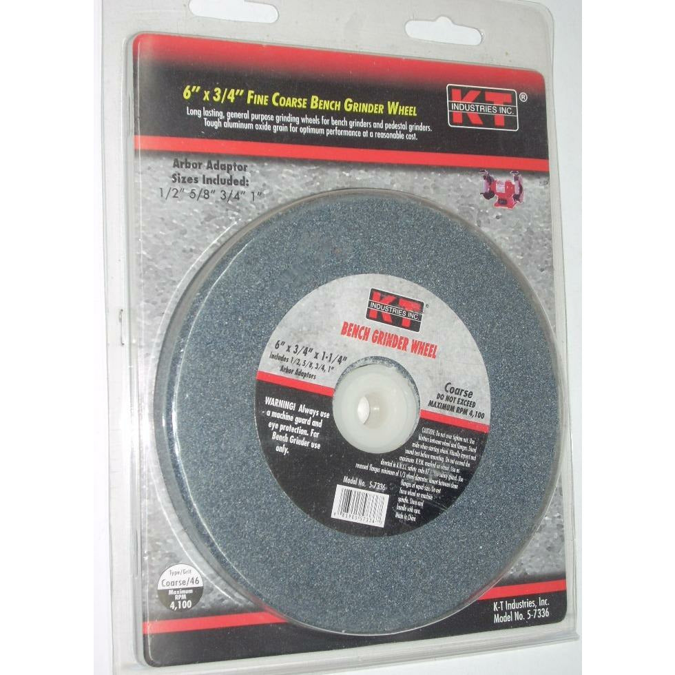 KT Industries 5-7336 6 x 3/4 x 1/2-1 Bench Grinding Wheel Coarse