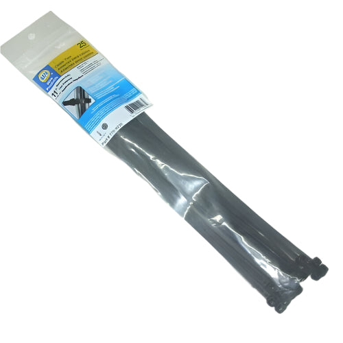 Napa 770-9230 Standard Black Cable Ties 0.19 x 11" Long Nylon 6/6 25 pk