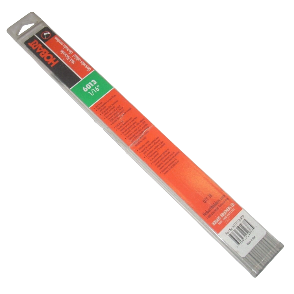 Hobart 6013 1/16" Stick Welding Rods Electrodes 38 pk All Position H117119-RDP