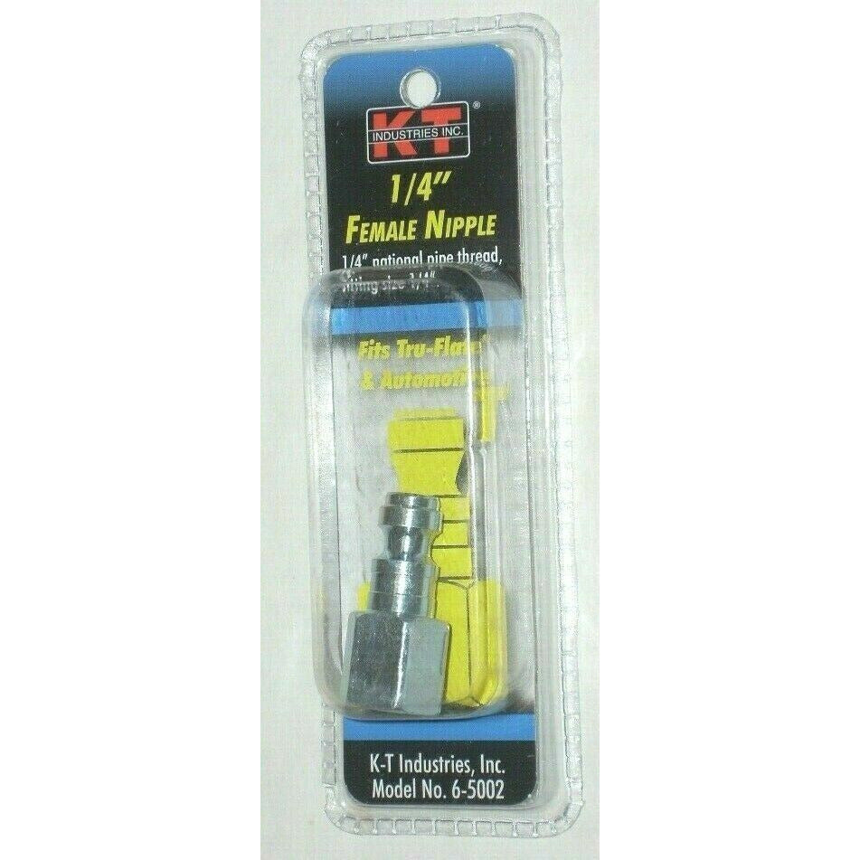 KT Industries 6-5002 Fits Tru-Flate 1/4" Female Nipple to 1/4" Air Fitting
