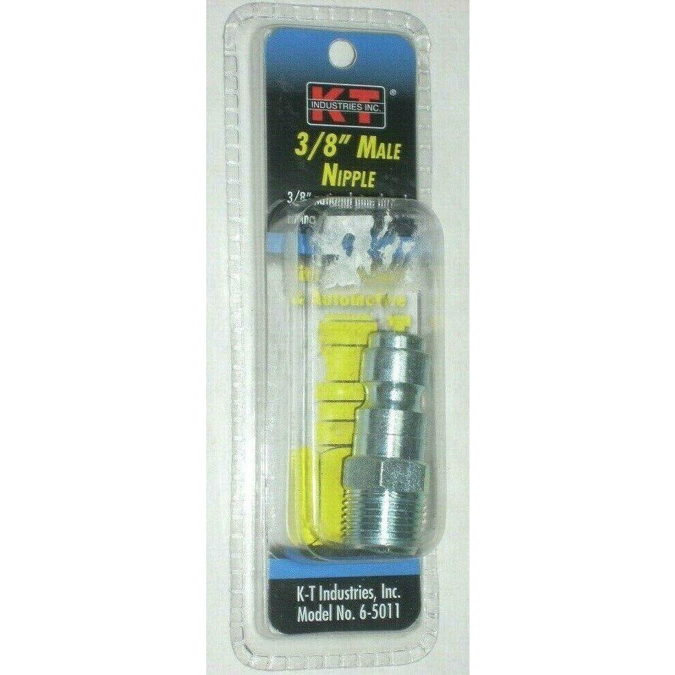 KT Industries 6-5011 3/8" Male Nipple w 3/8" NPT Male Air Fitting Fits Tru-Flate