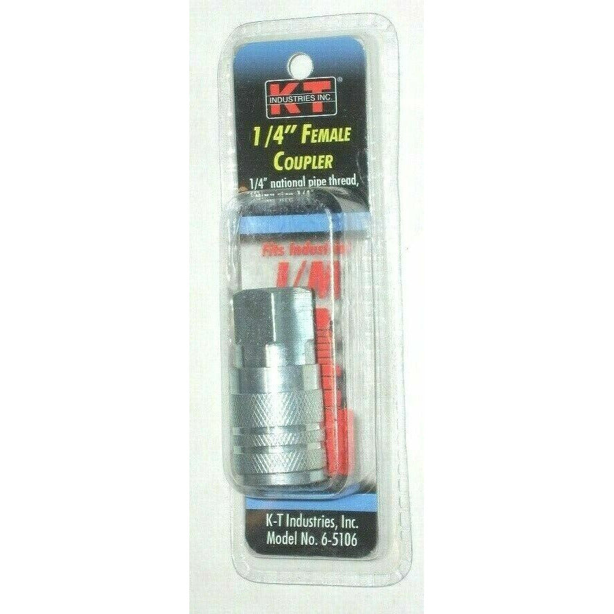 KT Industries 6-5106 1/4" Female Coupler 1/4 NPT to 1/4 Air Fitting for Milton