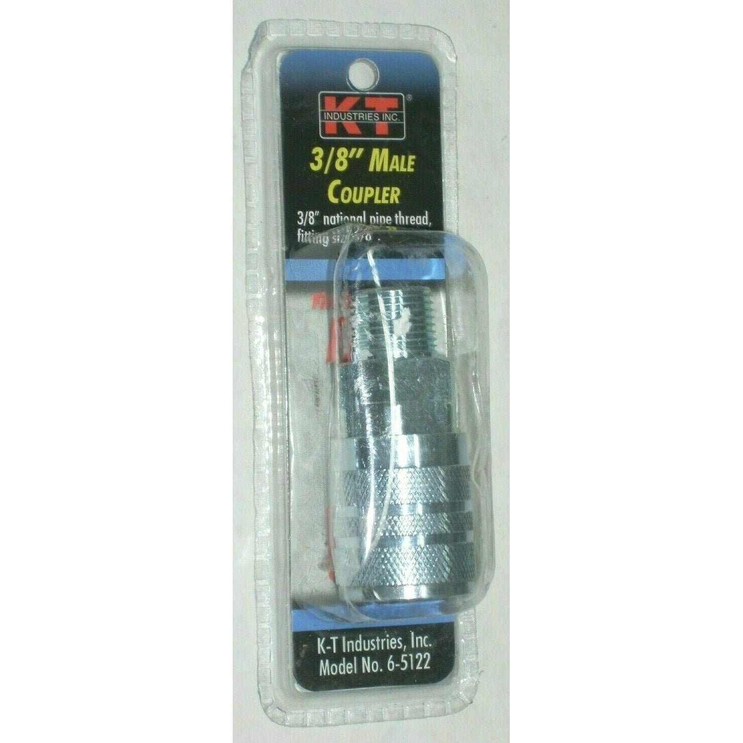 KT Industries 6-5122 3/8" NPT Male Coupler to 3/8" Female Air Fitting for Milton