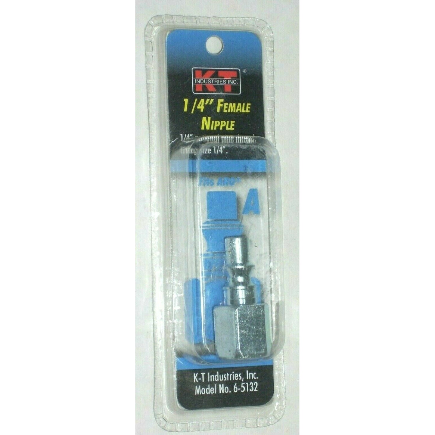 KT Industries 6-5132 1/4" Female NIpple 1/4" FNPT to 1/4" Male Air Fitting ARO