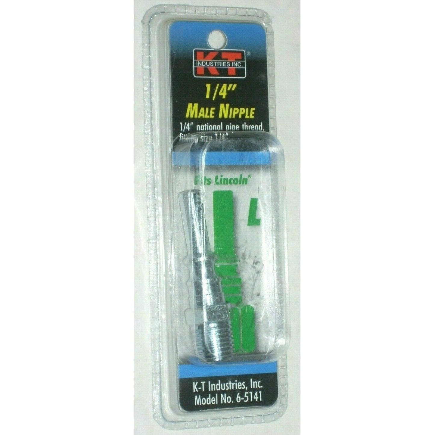 KT Industries 6-5141 1/4" NPT Male Nipple to 1/4" Male Air Fitting for Lincoln