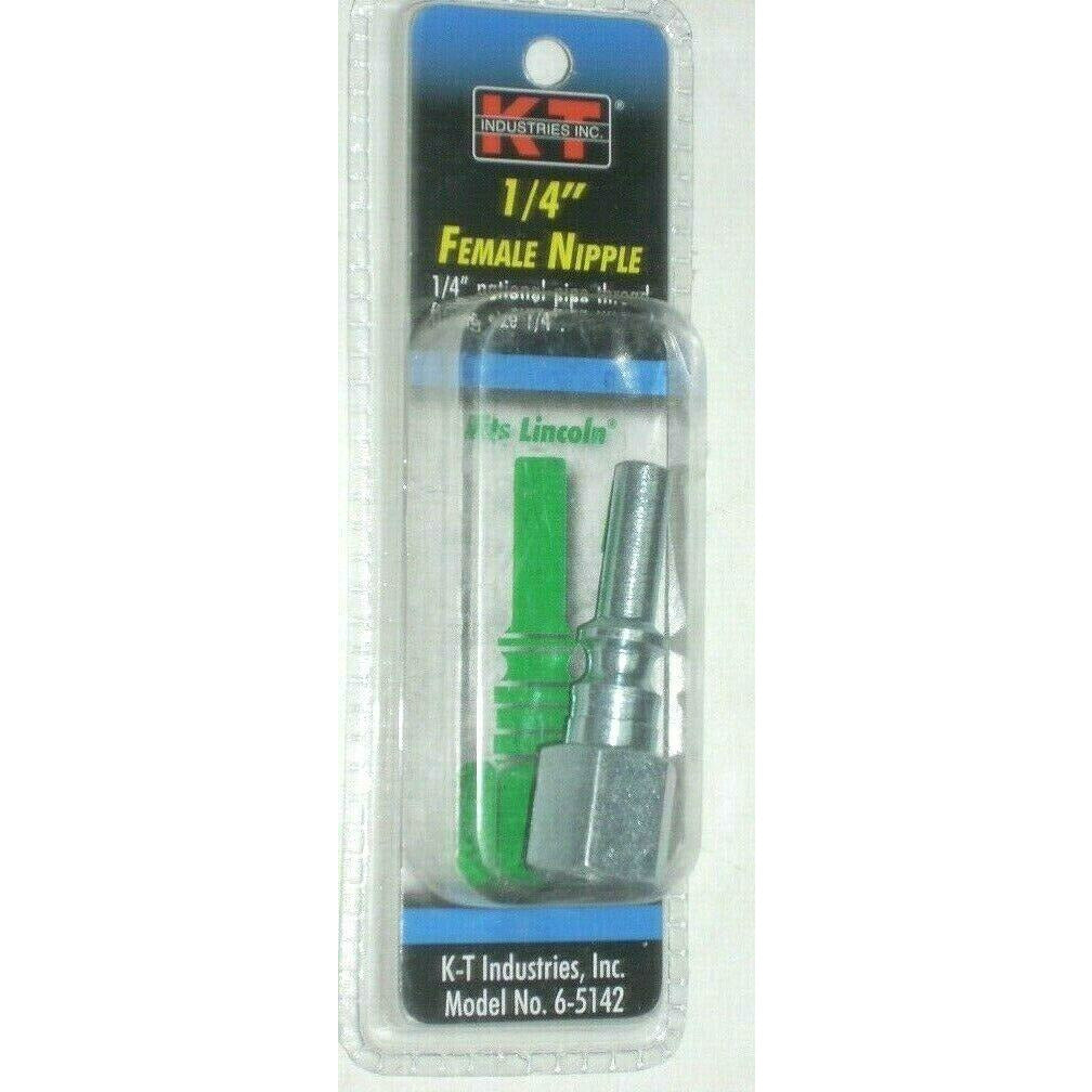 KT Industries 6-5142 Air Fitting 1/4" Female NPT Thread to 1/4" Lincoln Nipple