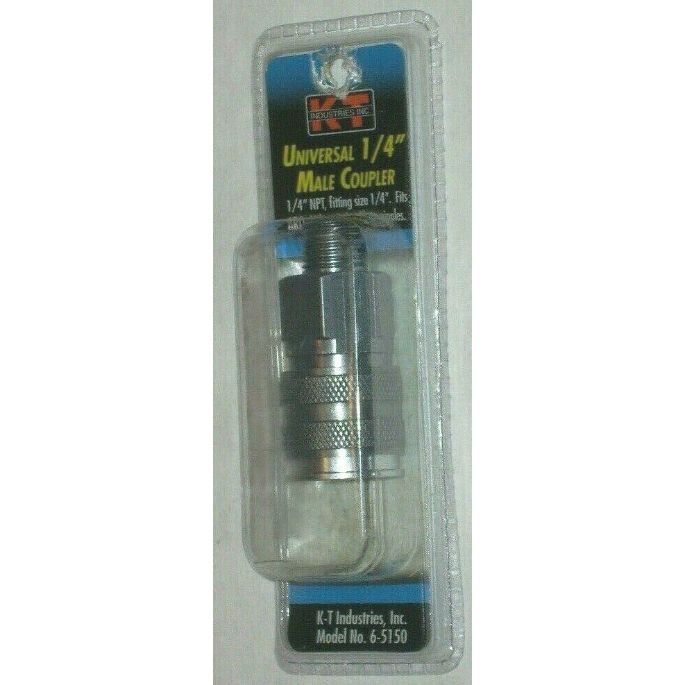 KT Industries 6-5150 Universal 1/4" Male Coupler 1/4 NPT Male to 1/4 Air Fitting