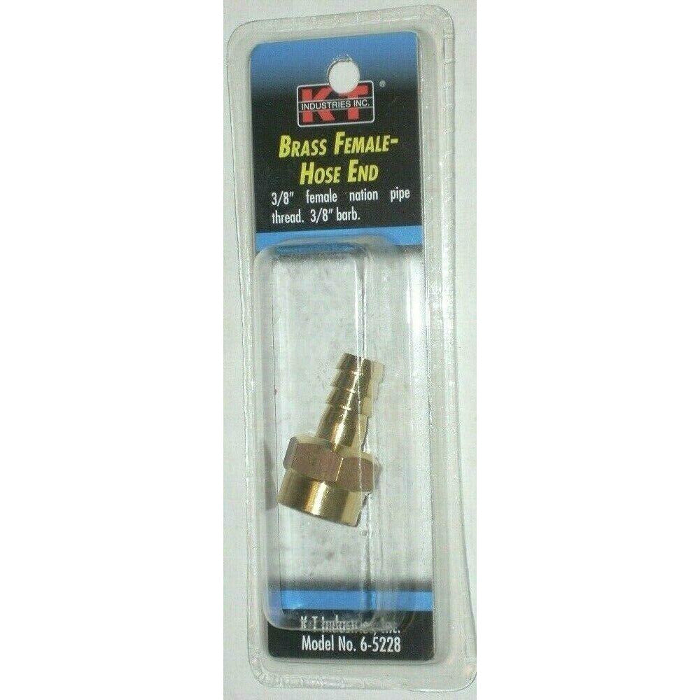 KT Industries 6-5228 Brass Female Hose End 3/8" Female NPT 3/8" Barb Air Fitting