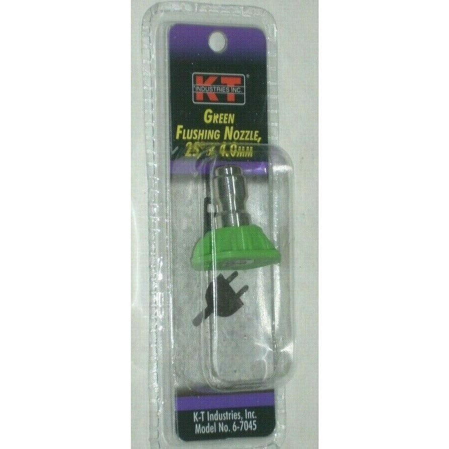 KT Industries 6-7045 Green Flushing Nozzle 25 Deg x 4.0mm for Pressure Washer