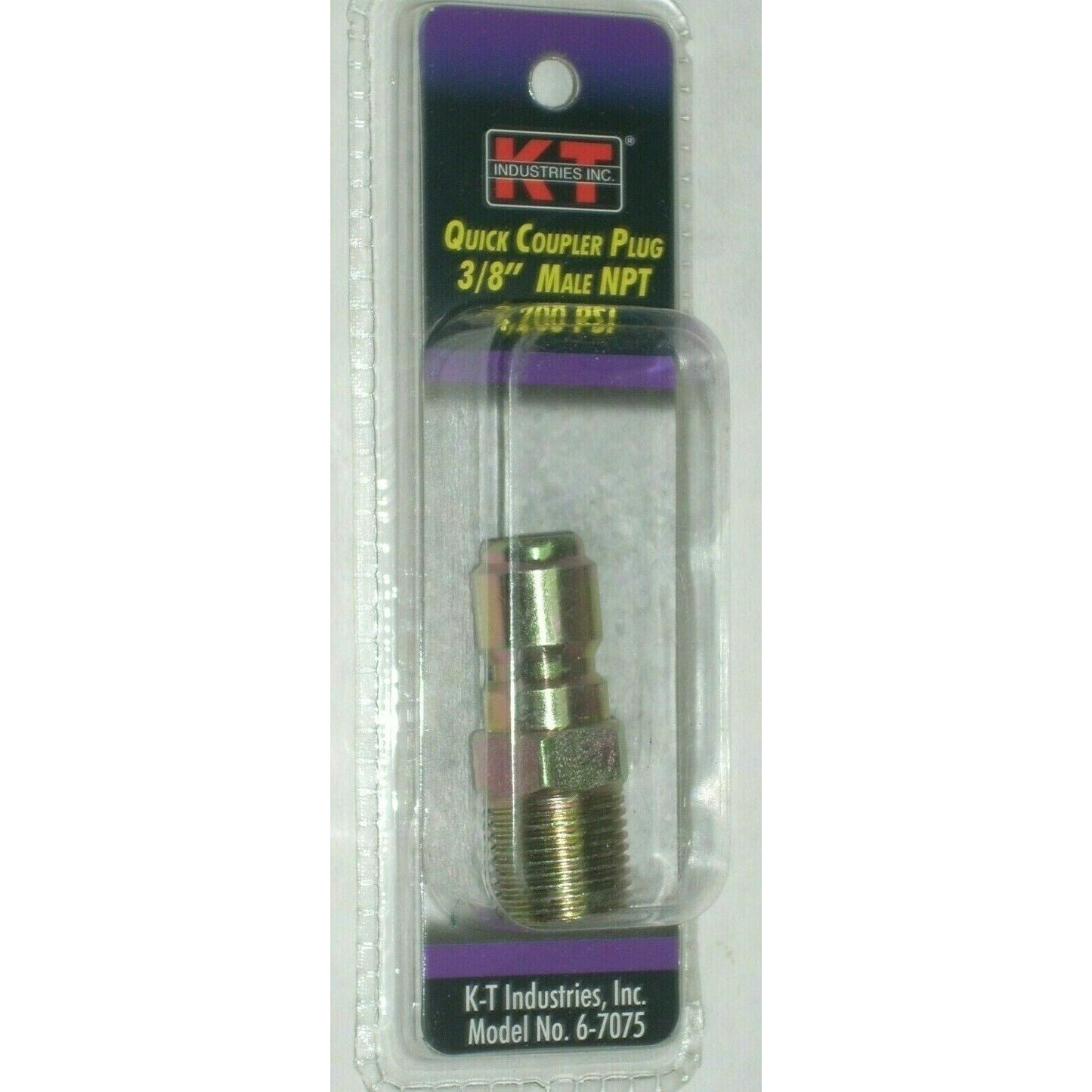 KT Industries 6-7075 Quick Coupler Plug for Pressure Washer 3/8" MNPT