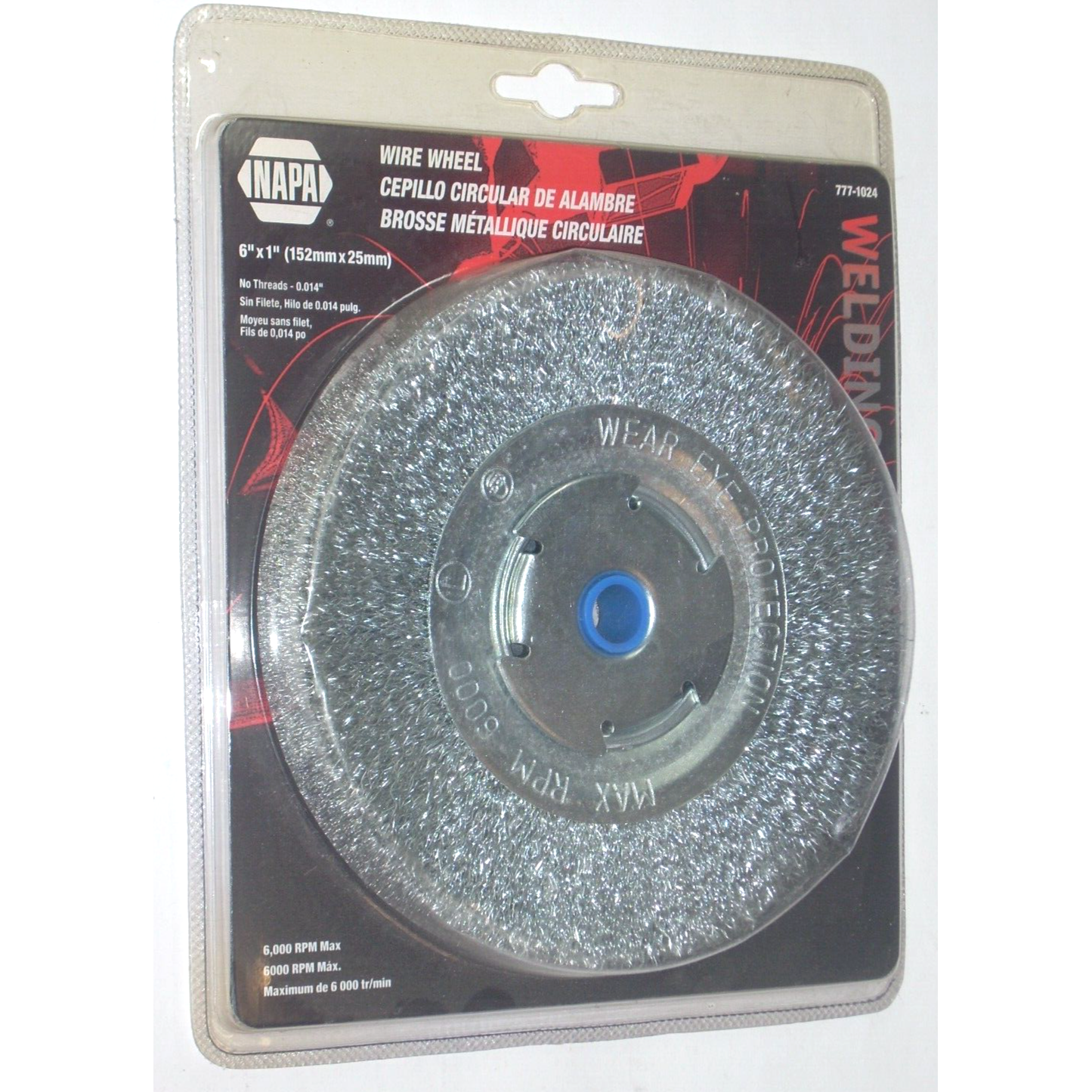 Napa 777-1024 Crimped Bench Wire Brush Wheel 6 x 1/2-5/8 Arbor Coarse