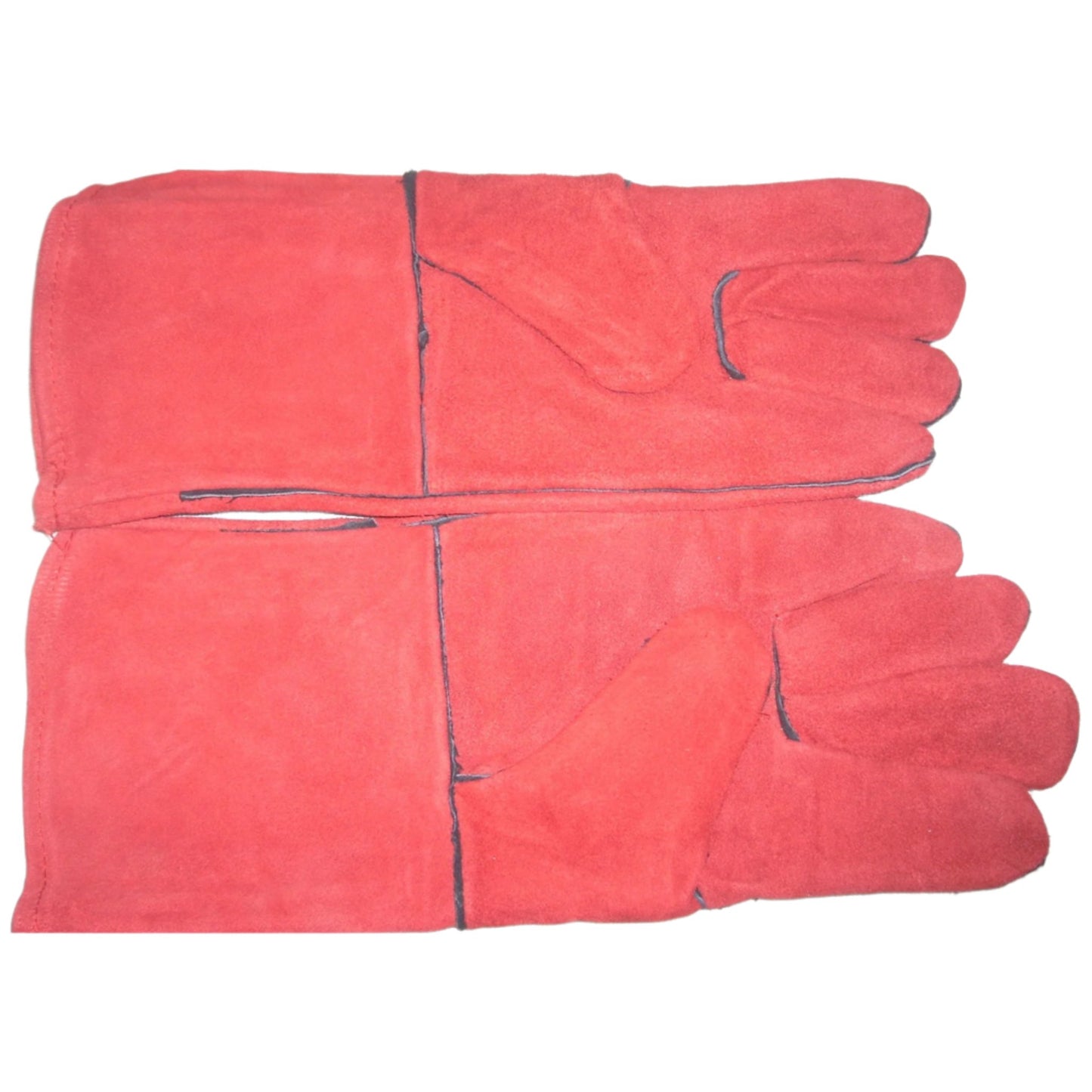 Red Split Shoulder Leather Welding Gloves 14" Size Large - ATL Welding Supply