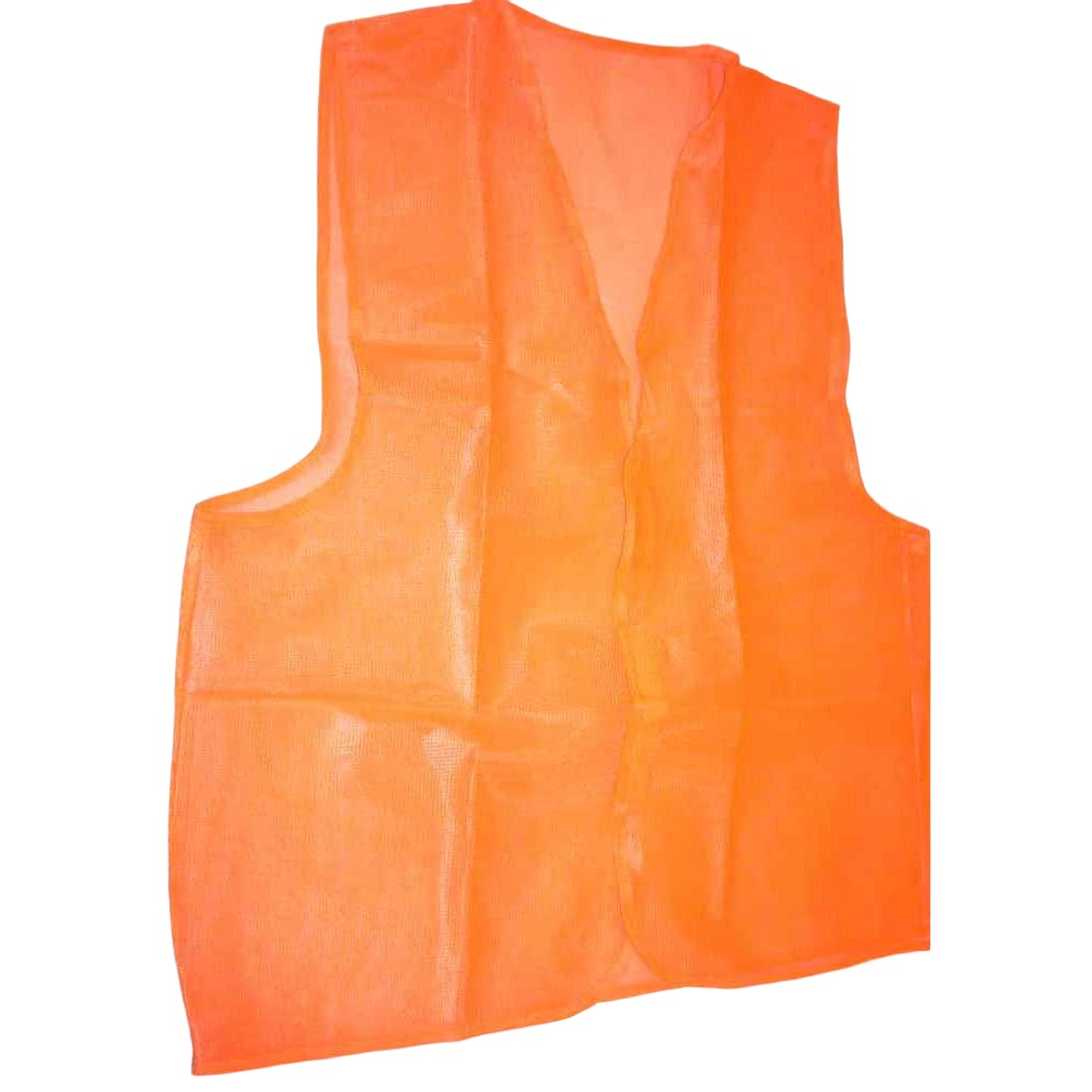 10 Orange Safety Vests Zip Front