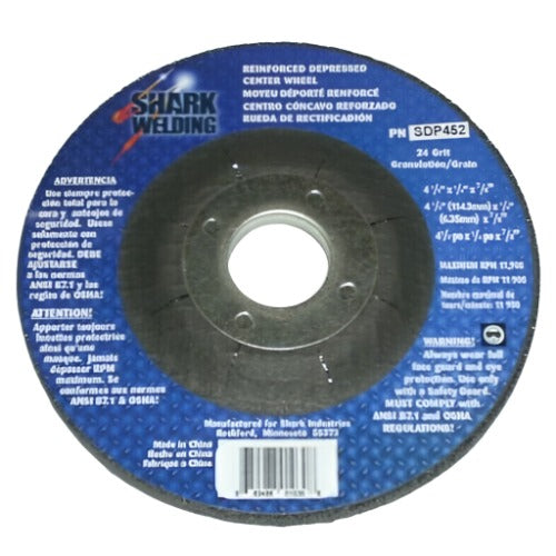 10 Shark SDP452 Depressed Center Grinding Wheel Metal 4 1/2 x 1/4 x 7/8 Type 27