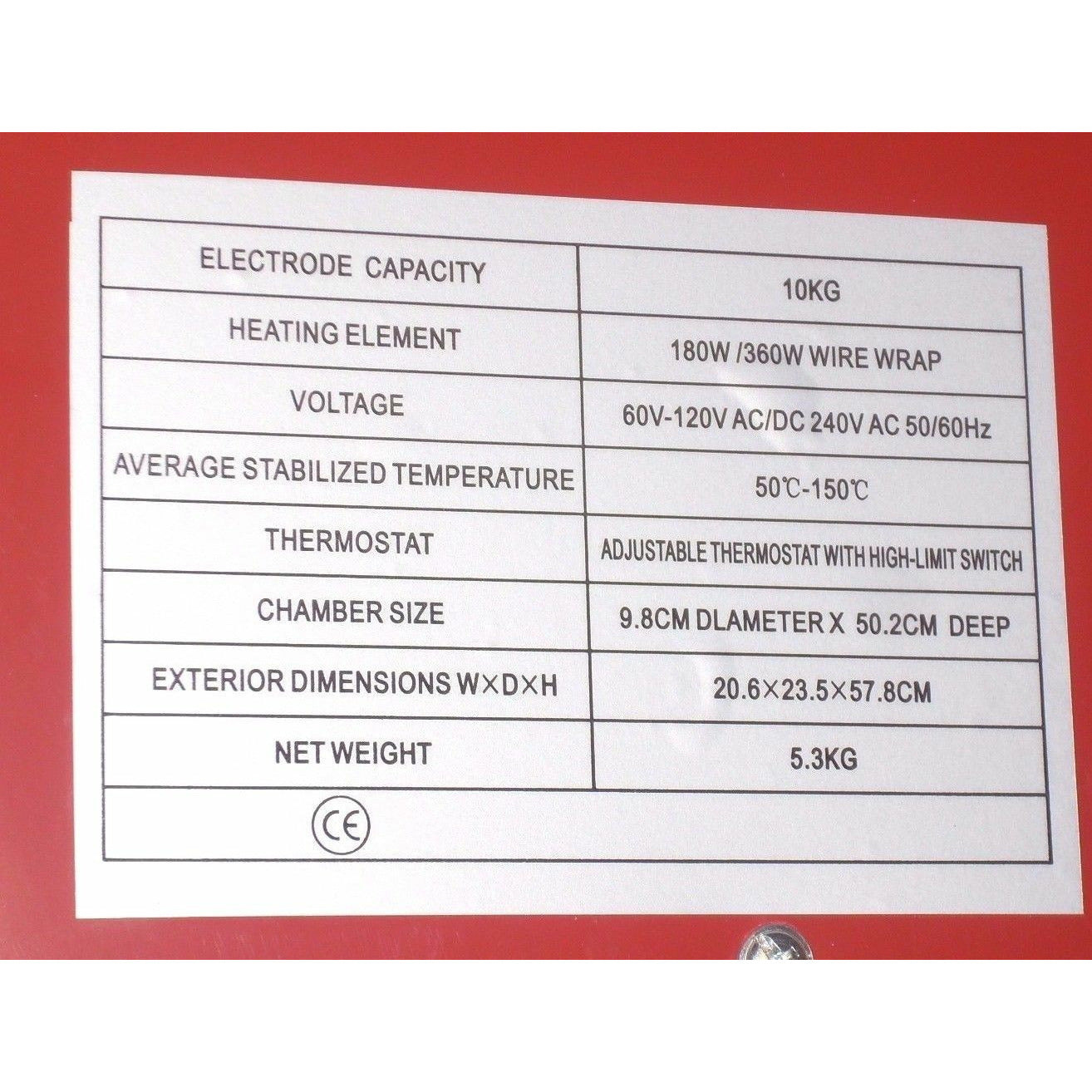 PE-2 Welding Electrode Rod Oven 10 lb Cap. 110V Preheats Rods Up to 300 Degrees