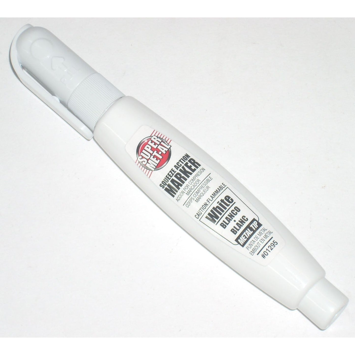 Super Met-al 01295 White Squeeze Action Paint Marker Metal Tip