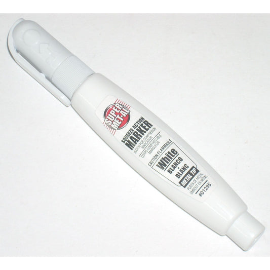 Super Met-al 01295 White Squeeze Action Paint Marker Metal Tip