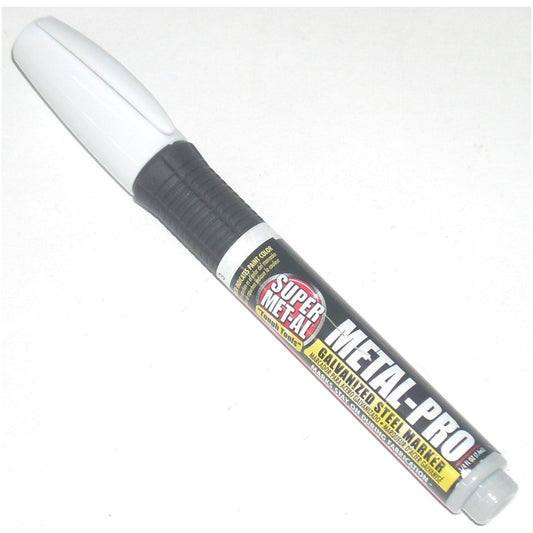 Super Met-al 04042 White Metal Pro Galvanized Steel Paint Marker