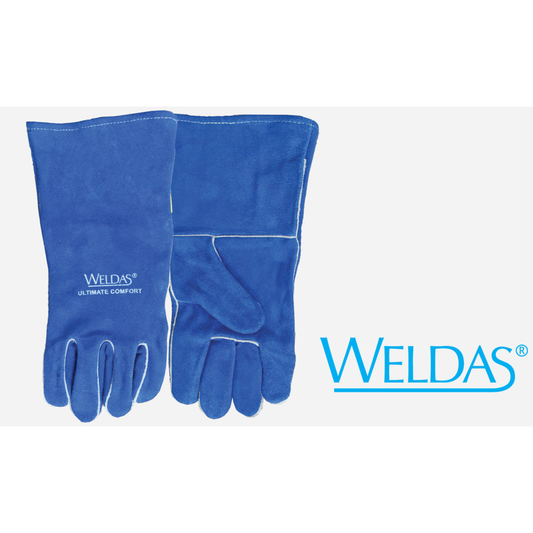 Weldas 10-0160L Blue All Purp Welding Gloves Shoulder Leather Wing Thumb Large