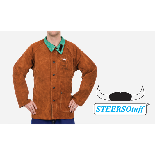 Weldas 44-7300M STEERSOtuff Leather Welding Jacket Size M