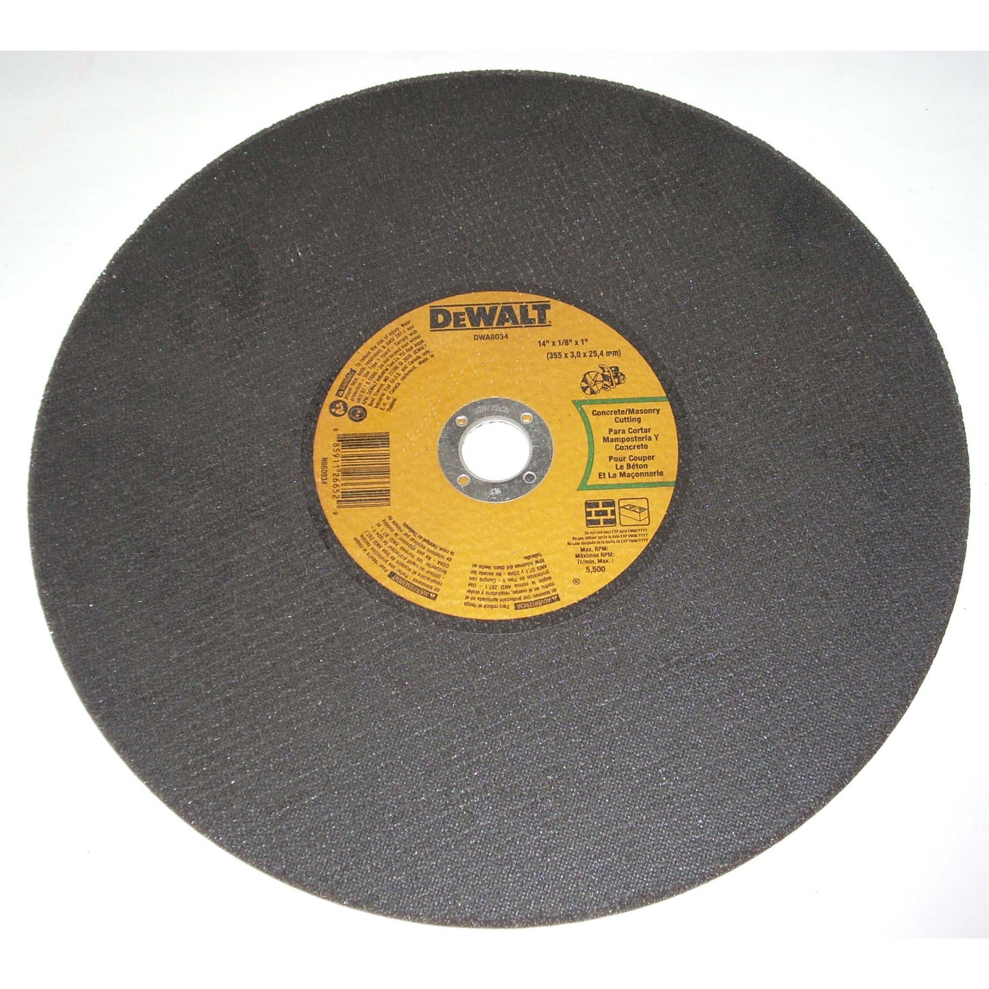 Dewalt 14 x 1/8 x 1 Concrete Masonry HS Cut Off Wheel 2pk