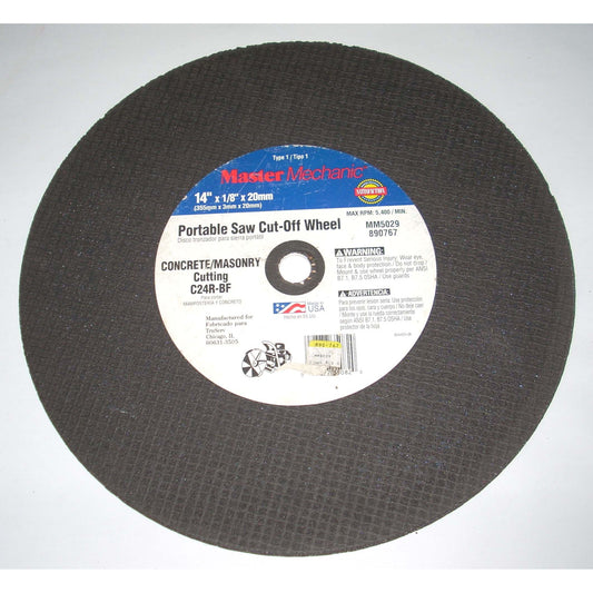Master Mechanics 14 x 1/8 x 20mm Masonry HS Cut Off Wheel
