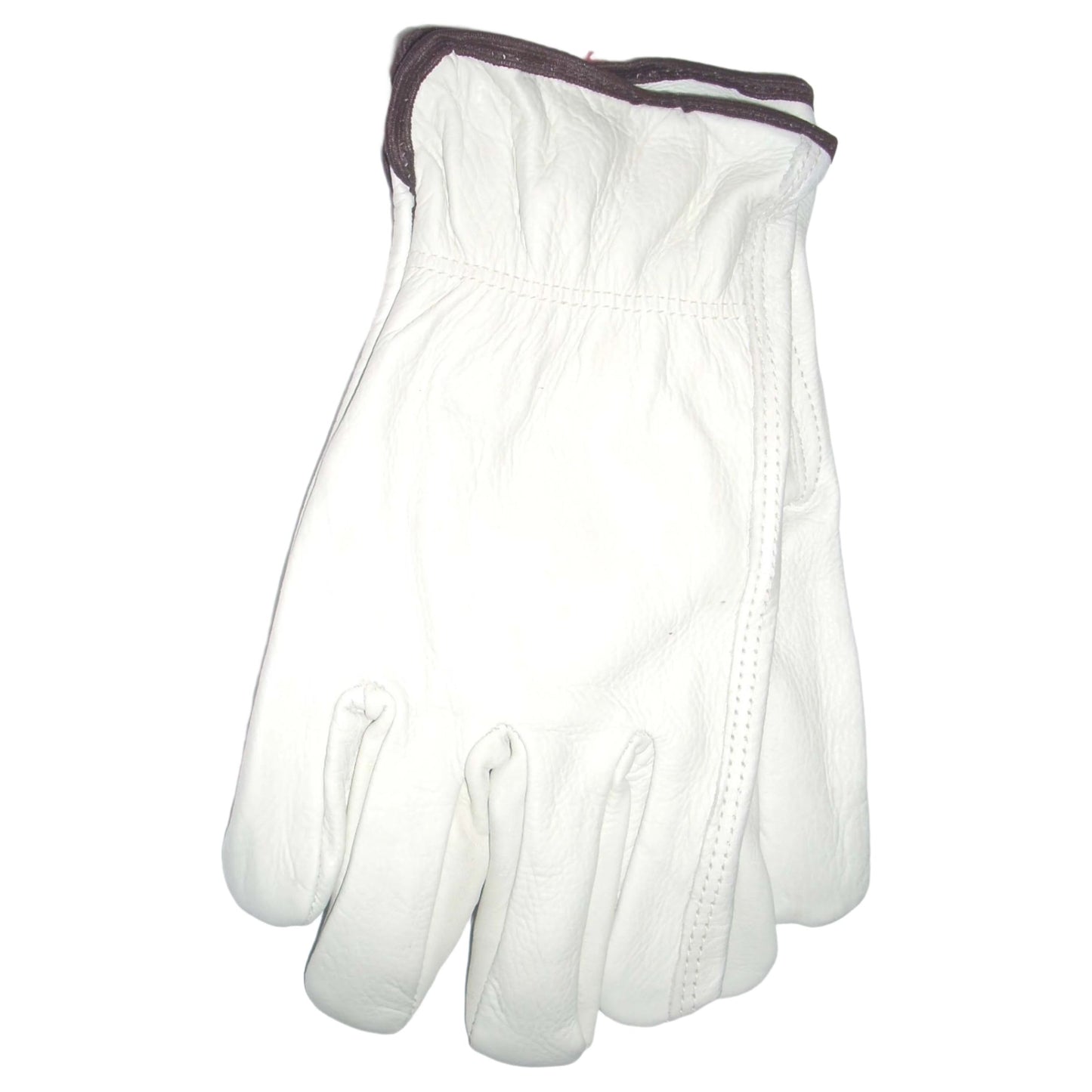 Cowhide Leather Gloves Red Fleece Lined - Large