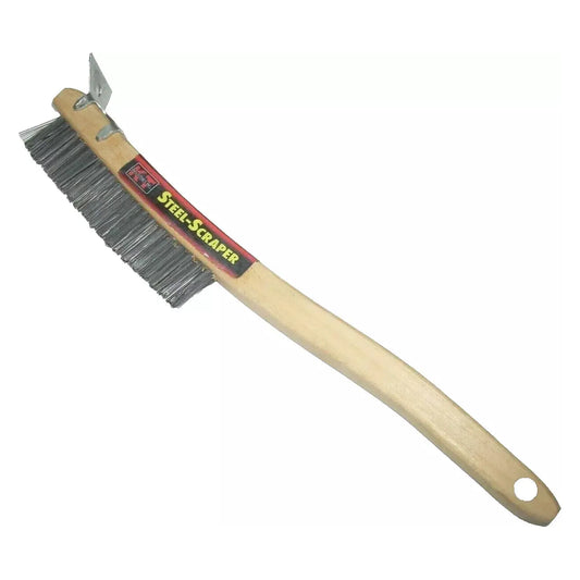 KT Industries 5-2221 Steel Wire Brush Long Handle w Scraper