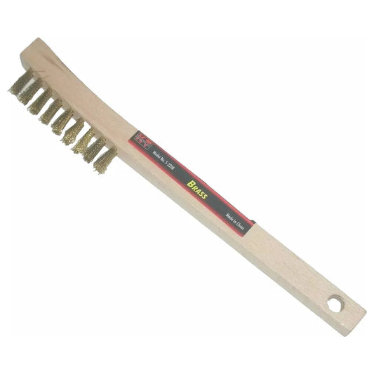 KT Industries Brass Wire Brush Wood Handle Knuckle Brush