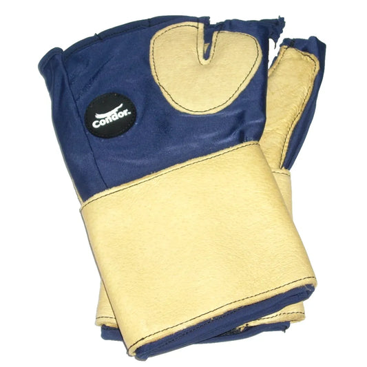 Condor Anti-Vibration Gloves Fingerless, Padded Palm & Thumb, Wrist Strap Large
