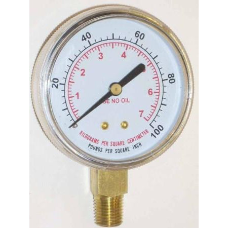 2 1/2 inch Oxygen Low Pressure Gauge - ATL Welding Supply