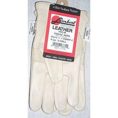 Lambert I-2500PP-K Kevlar Sewn Cowhide Roper Leather Gloves X-Small - ATL Welding Supply