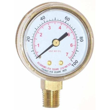 2 inch Oxygen Low Pressure Gauge - ATL Welding Supply