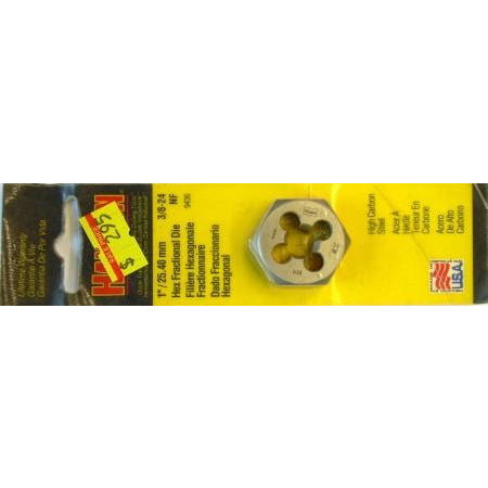Hanson 1" / 25.40mm Hex Die 3/8-24 NF - ATL Welding Supply
