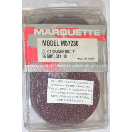 3" Discs 36 Grit Metal Button 10/pk - ATL Welding Supply