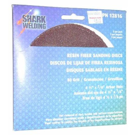 4 1/2 x 7/8 Metal Sanding Discs 80 grit 3/pk - ATL Welding Supply
