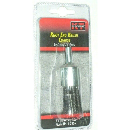 KT Industries 5-3366 Knot End Wire Brush Coarse 3/4" x 1/4" Shank
