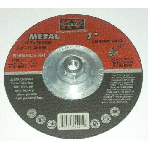 KT Industries 5-4471 Thin Grinding Wheels 7 x 1/8 x 5/8-11 Type 27 10 pk