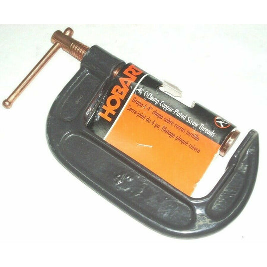 Hobart 770059 C-Clamp 4" w Copper Plated Screw Threads Welding Clamp