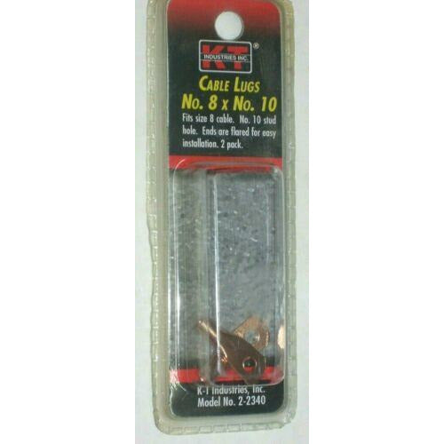 KT Industries 2-2340 Welding Battery Cable Lugs for #8 Cable w #10 Stud Hole 2pk