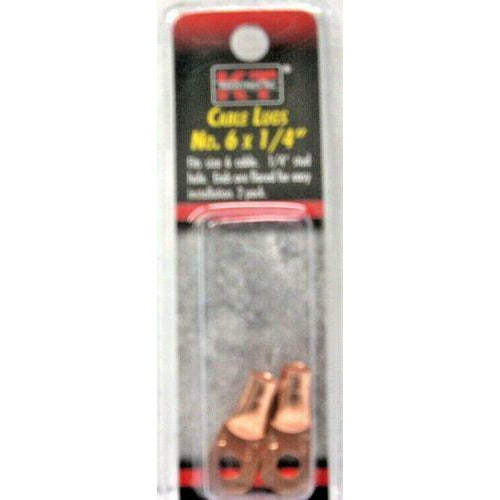 KT Industries 2-2341 Welding Cable Lugs #6 x 1/4 Hole Battery Cable Lug 2 pk