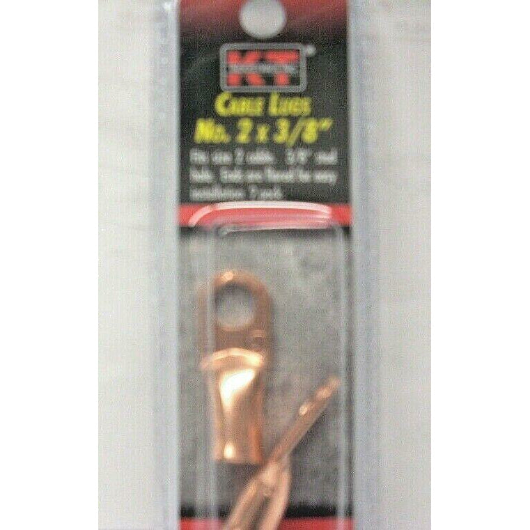 KT Industries 2-2344 Welding Battery Cable Lugs for #2 Cable 3/8" Stud Hole 2pk