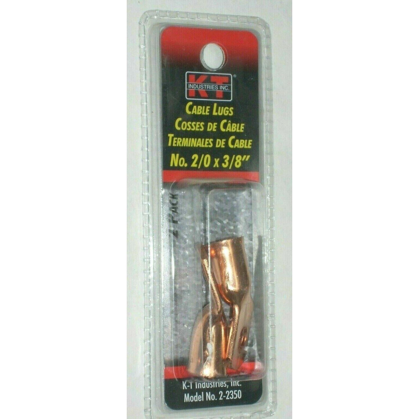 KT Industries 2-2350 Welding Battery Cable Lugs 2/0 x 3/8" Stud Hole 2pk