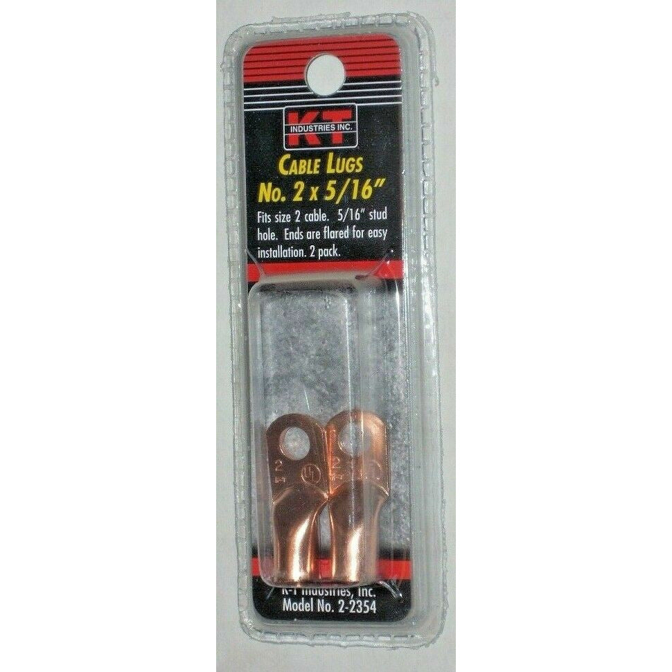 KT Industries 2-2354 Welding Cable lugs #2 x 5/16 Hole Battery Cable Lug 2 pk