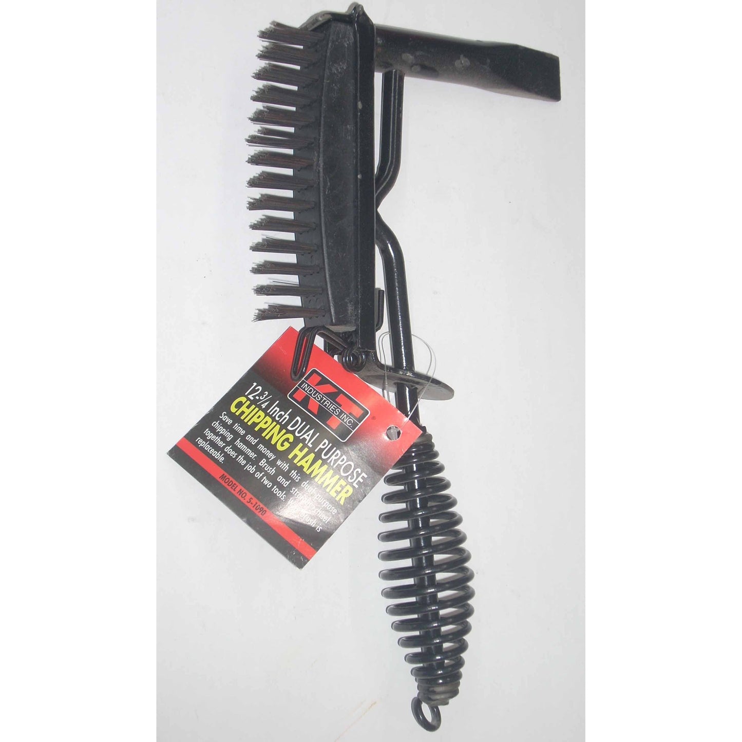 KT Industries 5-1090 Spring Handle Chipping Hammer with Wire Brush